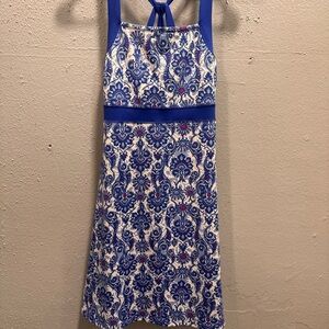 Soybu Blue and‎ White Halter Sundress